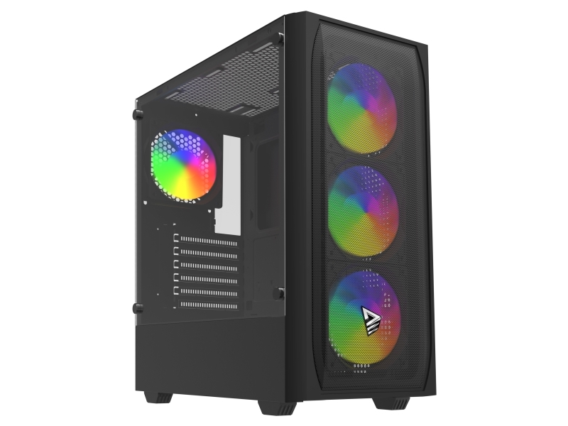 Savio Noctis Flow Rgb, Terning, Pc, Sort, Atx, Mini-Itx, Glas, Hjemme/Kontor