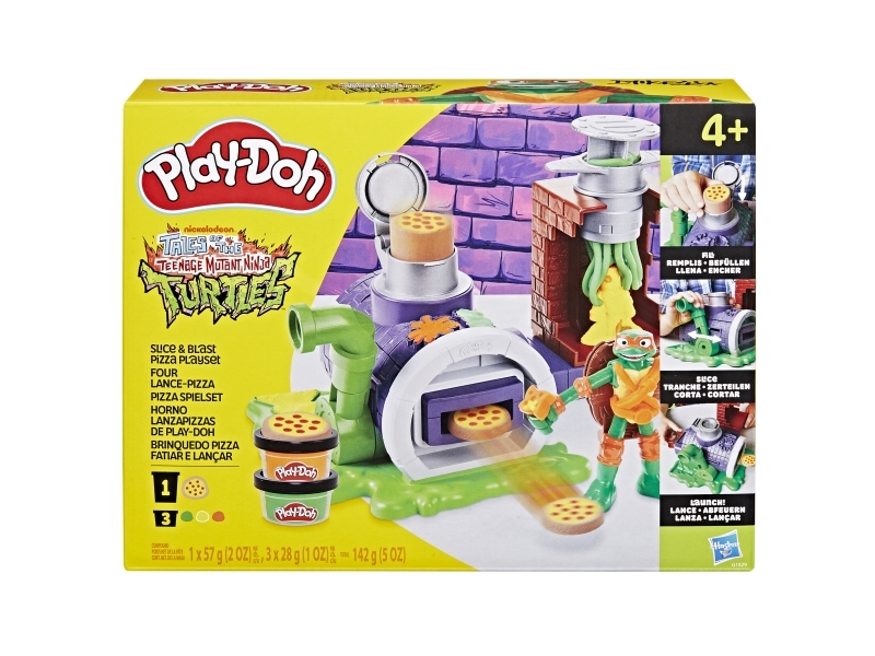 Play-Doh Teenage Mutant Ninja Turtles Slice and Blast Pizza-lekset, 4 År, 3 styck | Leksaker - Rollek - Leksakskök och mat | GameStuff