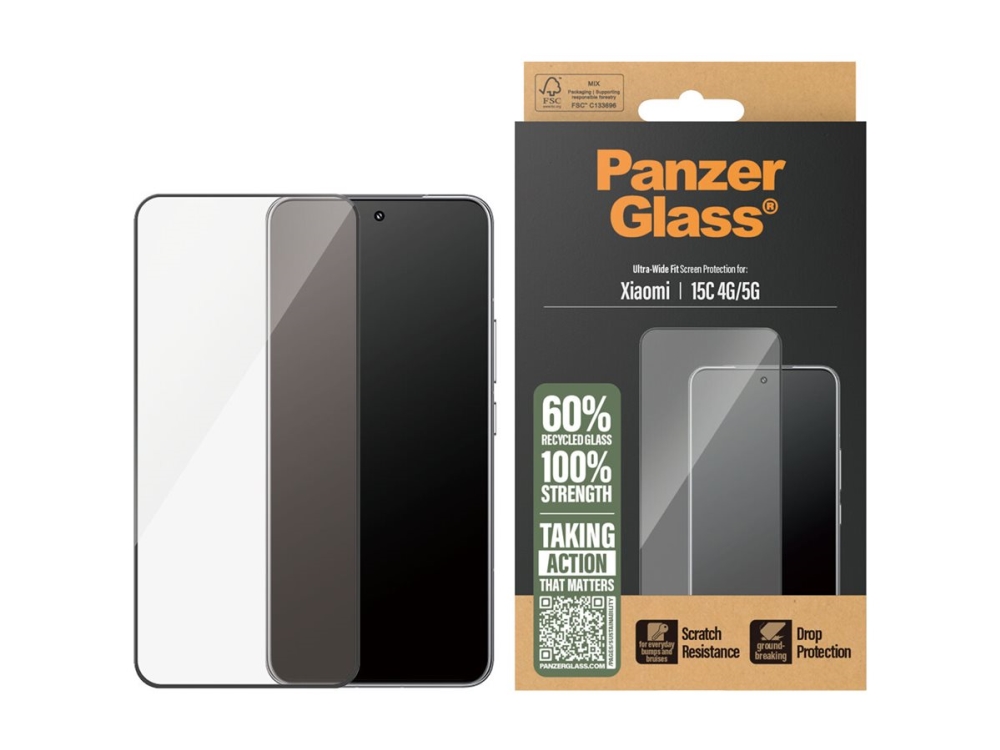 Panzerglass Displayschutz Xiaomi Redmi 15C 4G | 5G | Ultra-Wide Fit, Xiaomi, Xiaomi - Redmi 15C 4G, Xiaomi - Redmi 15C 5G, Trockene Anwendung, Krat