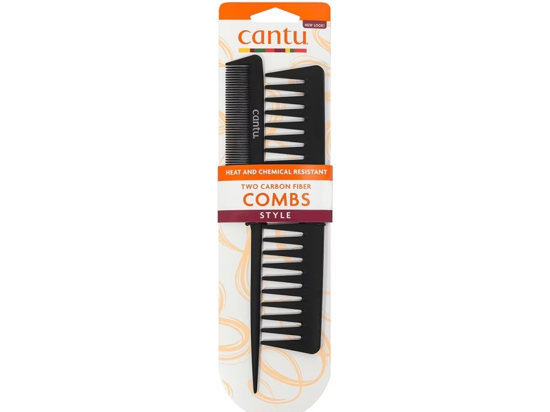 Set Duo, Cantu, Cantu, Styling, Hair Plastic Comb, Black, 2 pcs