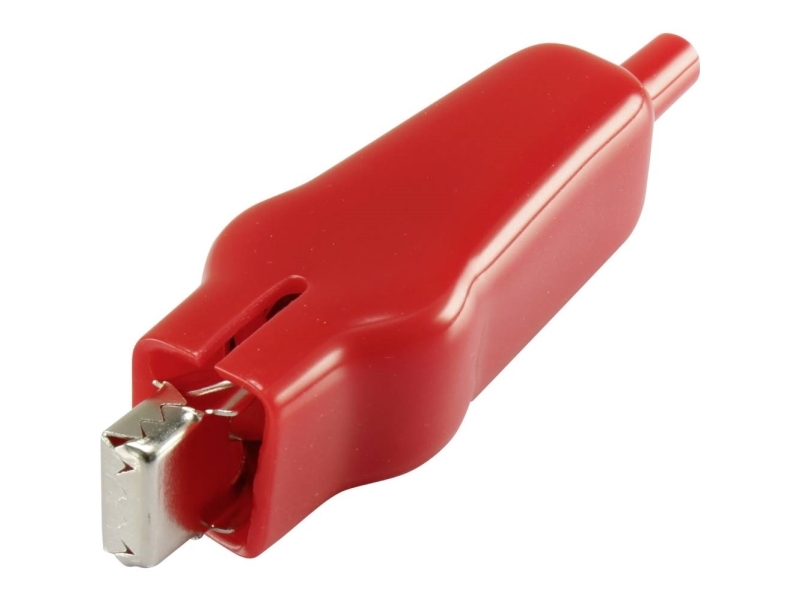 TRU COMPONENTS 93038c55 Krokodilleklemme Rød Længde: 75 mm 1 stk