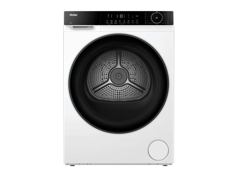 Haier Hd80-D357tu1, Freistehend, Frontlader, Wärmepumpe, Weiß, Drehregler, Berührung, Links