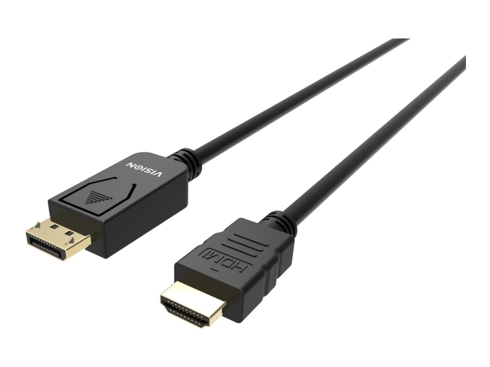 Vision Professional - Adapterkabel - Displayport Han Til Hdmi Han - 1 M - Sort - 4K Support