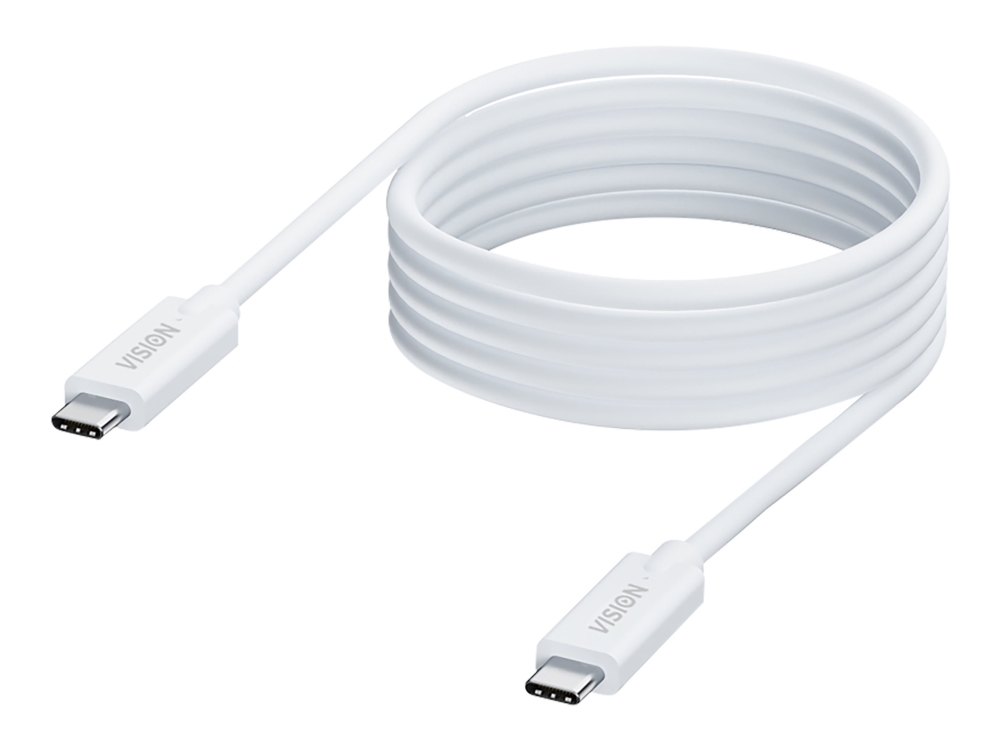 Vision - Usb-Kabel - Usb-C (Han) Til Usb-C (Han) - Usb 3.2 Gen 1 - 3 A - 2 M - Dp Alt-Tilstand Support - Hvid