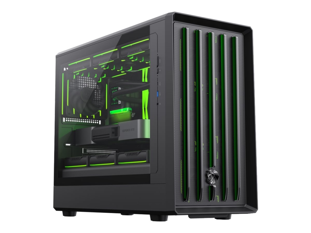 Gamemax Legend Claw 360 Bk - Matx-Kasse - Micro Atx - Sidepanel Med Vindue (Hærdet Glas) - Sort - Usb/Audio/Mic