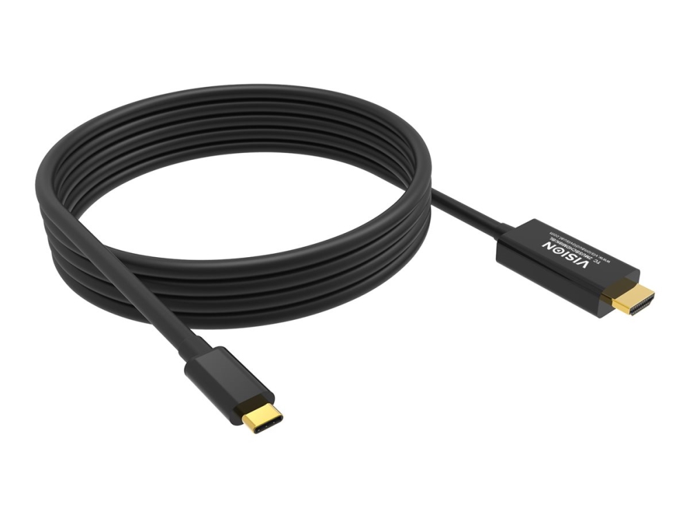 Vision - Adapterkabel - Usb-C Han Til Hdmi Han - 2 M - Sort - 8K Uhd (7680 X 4320) Support