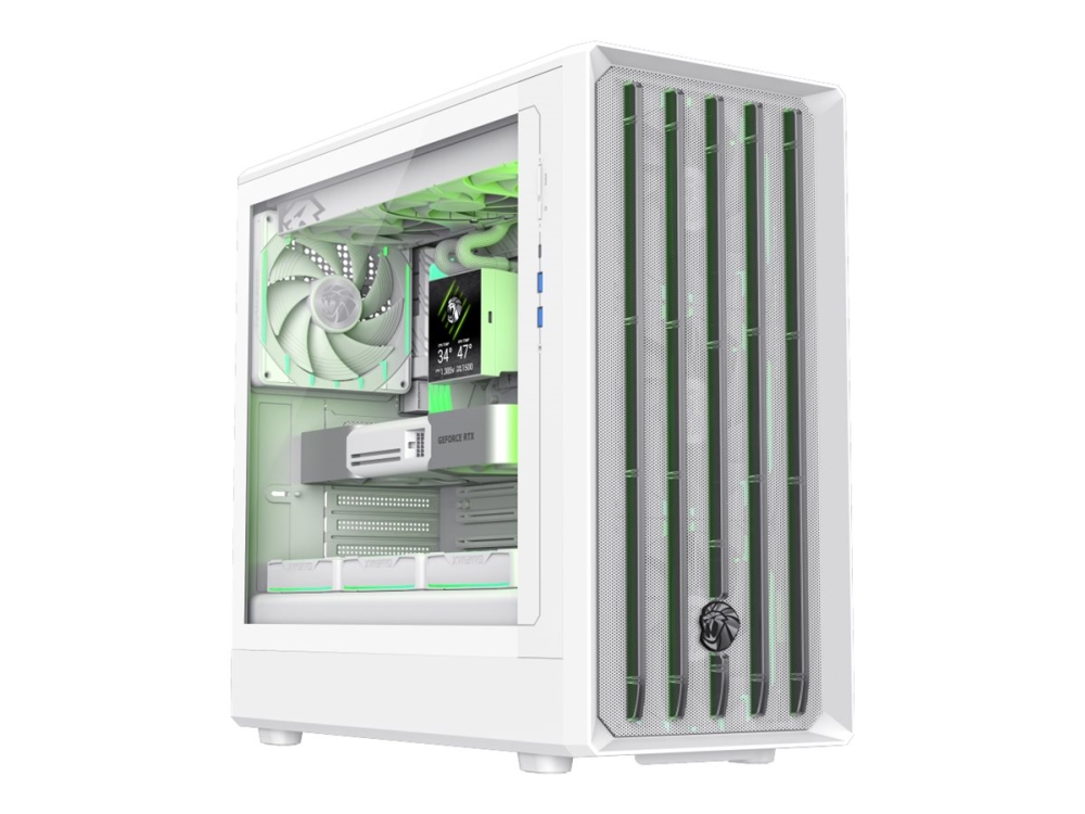 Gamemax Legend Claw 460 Wh - Mid Tower - Atx - Sidepanel Med Vindue (Hærdet Glas) - Ingen Strømforsyning (Atx) - Hvid - Usb/Audio/Mic