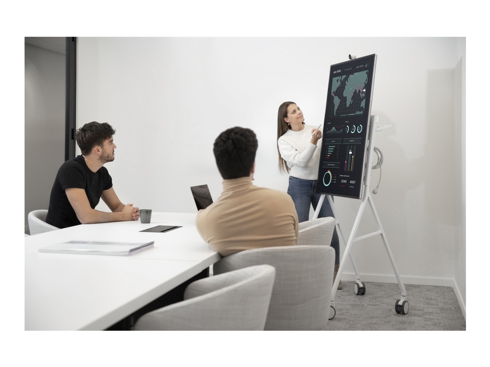 Vision Vfm-F10 - Vogn Med Hjul - For Fladt Panel - Stål - Off-White - Skærmstørrelse: 50"-55"