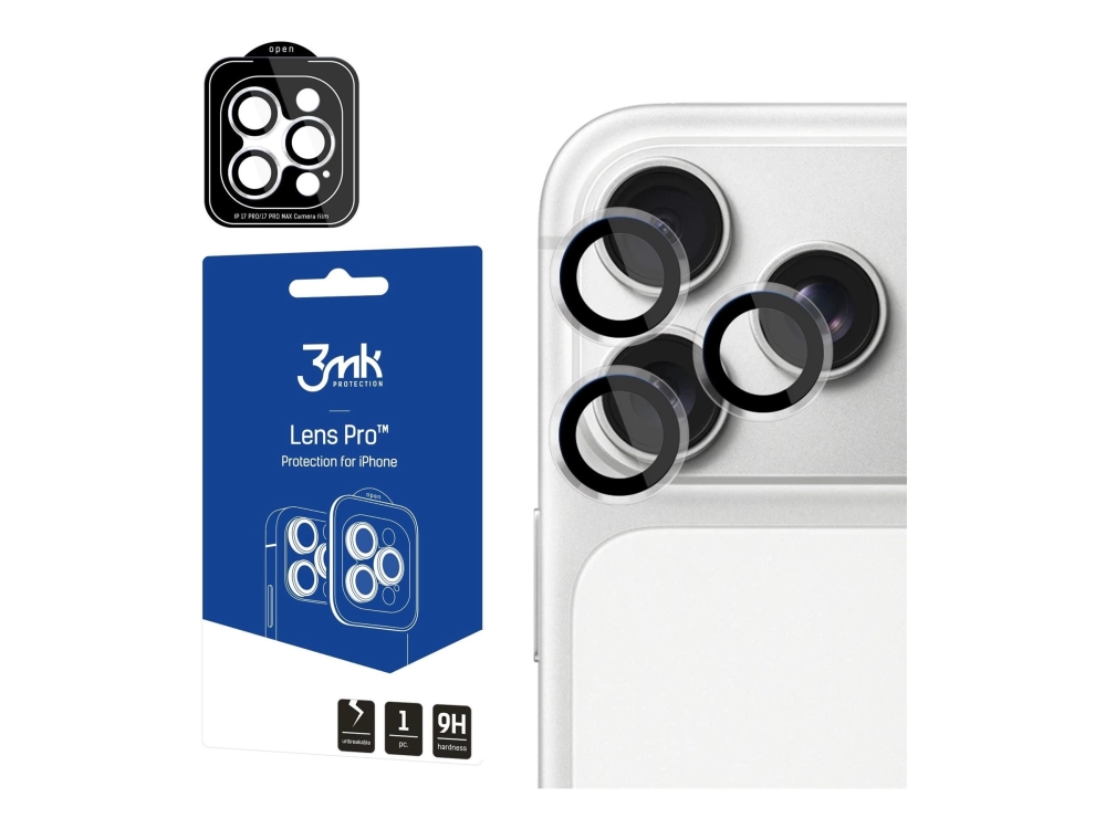 3Mk Iphone 17 Pro/17 Pro Max Pro Kameraglas, Ringe, Transparent