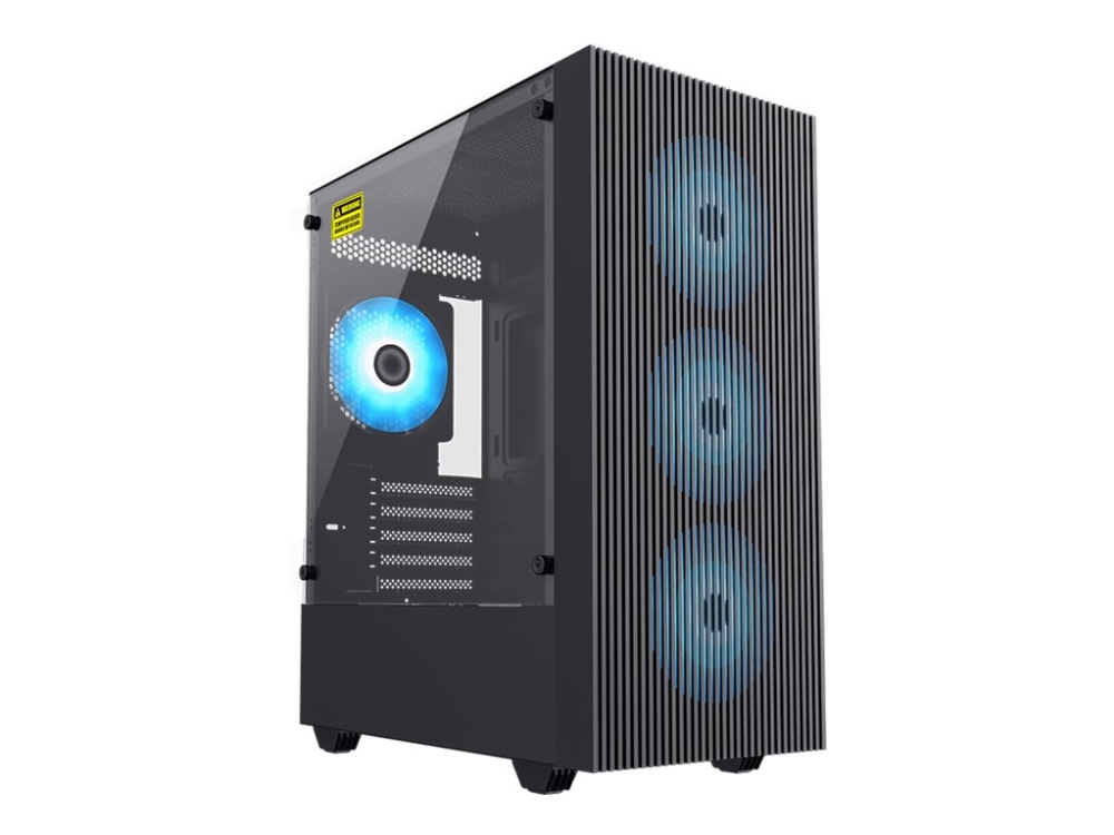 Gamemax Eco Range Edge - Mt - Micro Atx - Seitenteil Mit Fenster (Gehärtetes Glas) - Kein Netzteil (Atx) - Schwarz - Usb/Audio