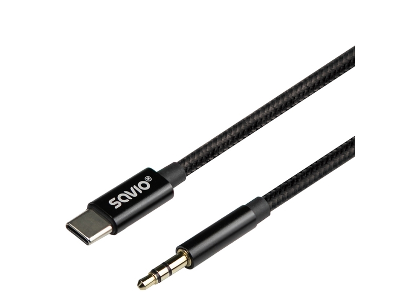 Savio Cl-188, 3.5Mm, Hanstik, Usb Type-C, Hanstik, 2 M, Sort
