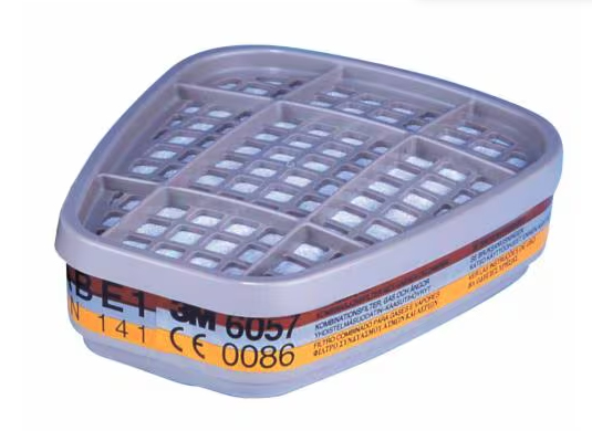 3M 6057, Gas & damppatron, 64 stk, Grå, Grå, 3M Half Facepiece 6000 Series, 3M Full Facepiece 6000 Series, 3M Half Facepiece 6500QL Series, 3M..., CE