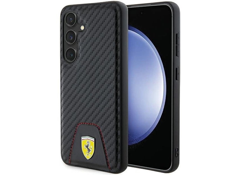 Samsung Galaxy S24 Ferrari Case Carbon Genäht Unten (Fehcs24sn3puk) Schwarz