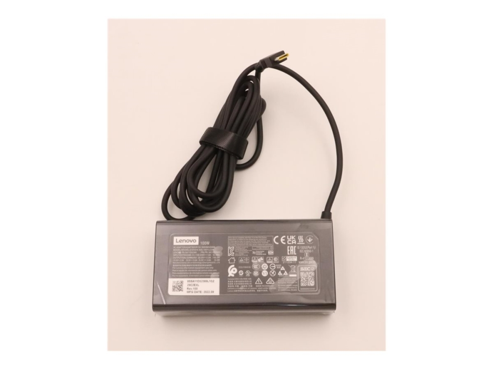 Lenovo - Usb-C Strømadapter - Ac 100-240 V - 100 Watt - Sort - Fru