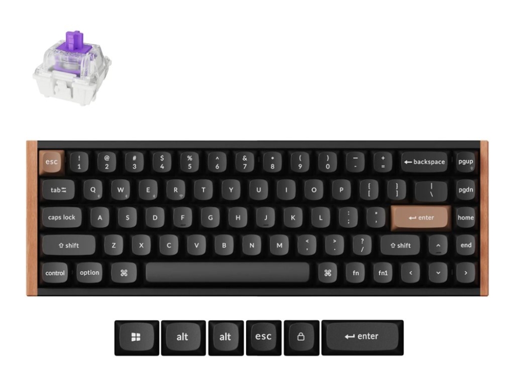 Keychron K6 He - Special Edition - Tastatur - 65% - Baggrundsbelysning - Trådløs - Usb, 2.4 Ghz, Bluetooth 5.2 - Qwerty - Nordisk - Tastkontakt: Gate