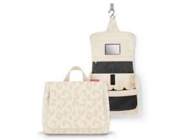 Reisenthel toiletbag XL, Toilettaske, Beige, Polyester, Mønster, Lynlås, 3 lommer
