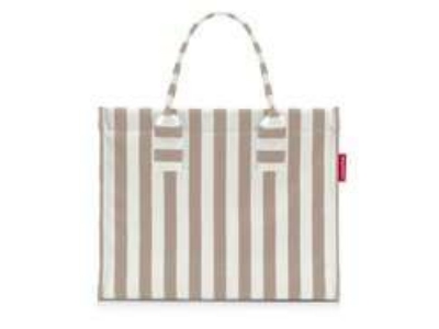 Reisenthel daily shopper, Beige, Hvid, Polyester, Mulepose, Mønster, 14 L, 420 mm