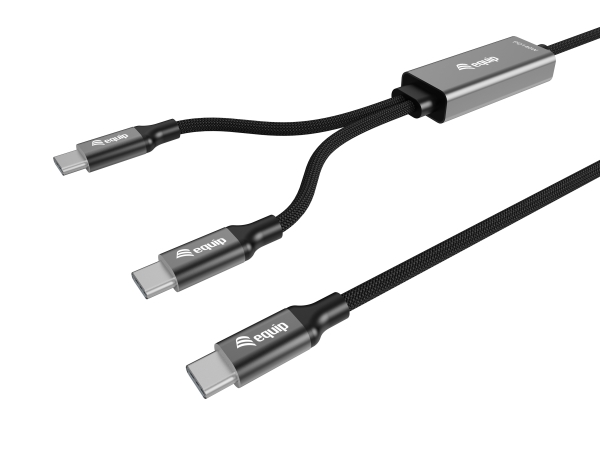 Equip Usb-C-Auf-C-Y-Ladekabel, 1.5M, Pd 140 W, Schwarz, 1,5 M, Usb C, 2 X Usb C, Usb 2.0, 0,48 Gbit/S, Schwarz
