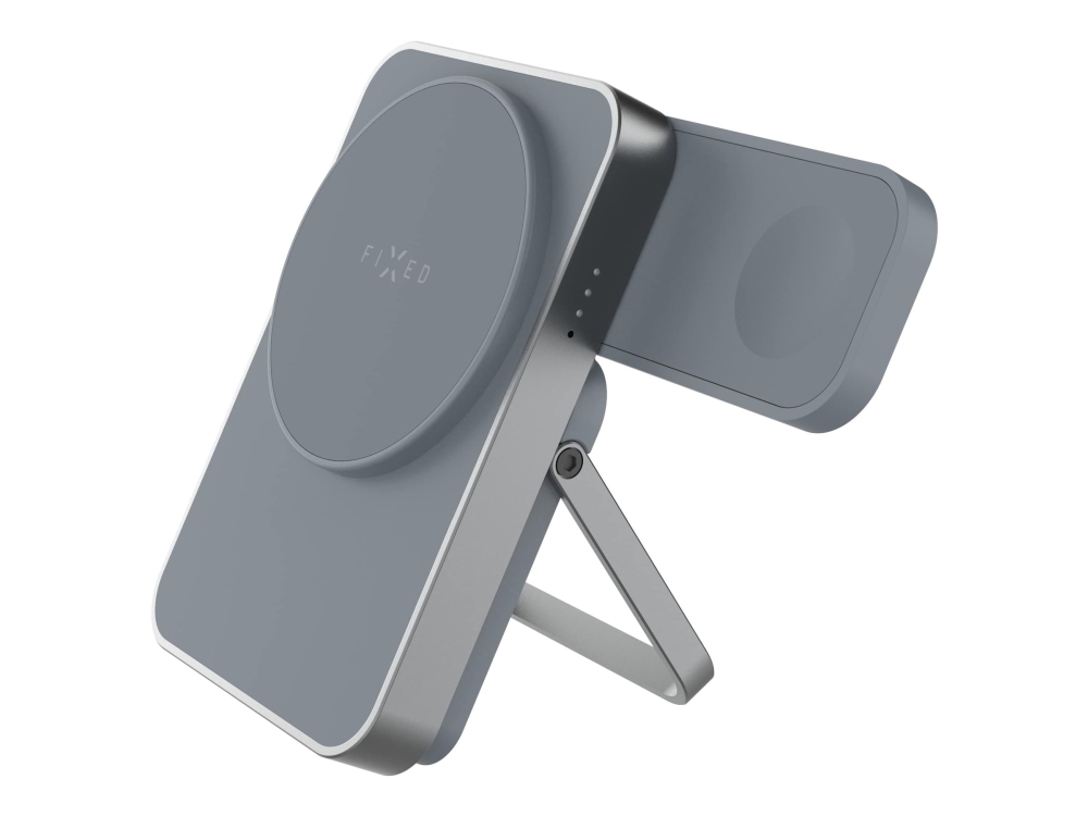Powerbank Fast Powerbank Med Standerfixedmagzen5 Stander Med Integreret Apple Watch-Oplader Og Magsafe-Understøttelse, 5000 Mah, Grå