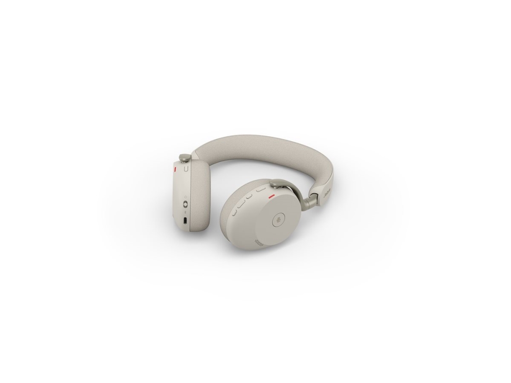Jabra Evolve3 75 Ms - Headset - På Øret - Bluetooth - Trådløs - Aktiv Støjfjerning - Usb-C Via Bluetooth Adapter - Varm Grå - Certified For Microsoft