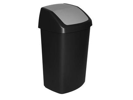 Curver Swing-Top, 50 L, Rektangulær, Plast, Sort, Grå, Plast, 406 mm