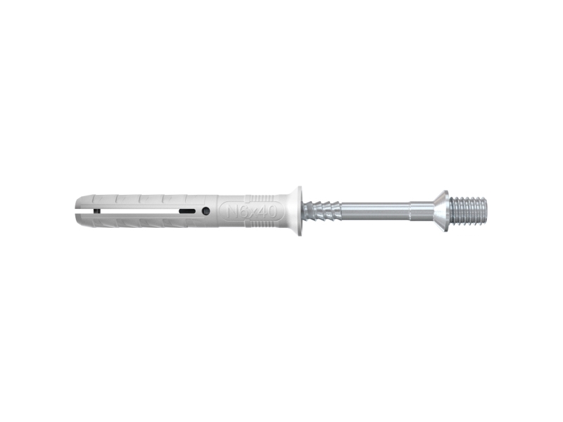 Fischer N 6 X 40/10 S M6 Ekspansionsdübel Til Mursten/Beton/Teglblok/Letbeton/Gipsblok/Tegl | Nylon | Sort | 6 Mm (50398)