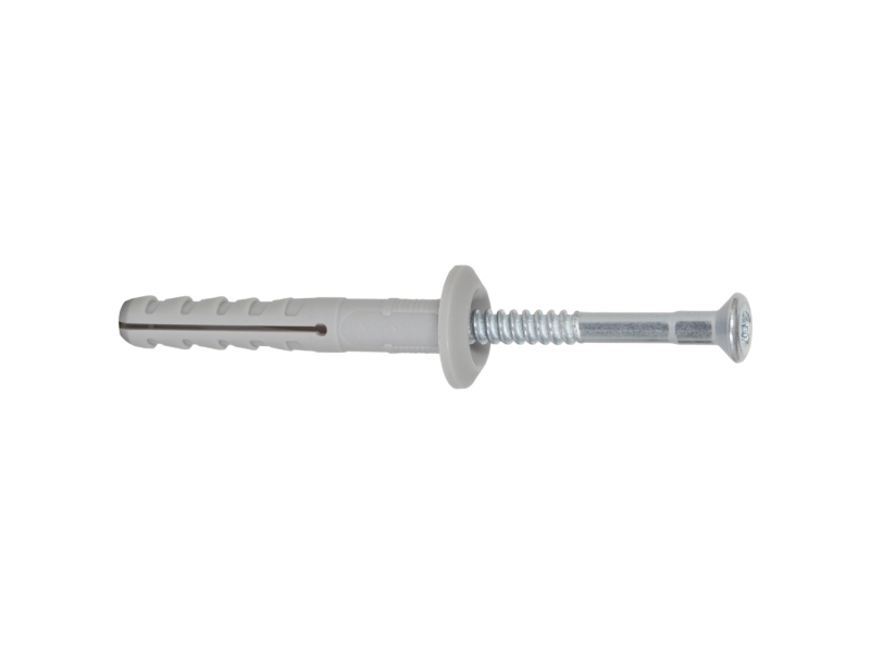 Fischer N 6 X 30/1 P, Udvidelsesanker, Mursten, Beton, Foam Concrete, Gipsblok, Murerarbejde, Nylon, Grå, Pz2, 6 Mm