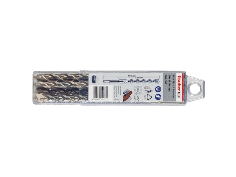 Fischer Sds Plus Ii 12/100/160 Qp, Bohrer, Rotationshammer, 1,2 Cm, 160 Mm, Holz, 10 Cm, Edelstahl