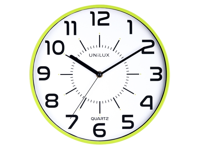 Unilux Pop, Væg, Quartz Clock, Rund, Grøn, Acrylonitrilbutadienstyren, Plast, Glas