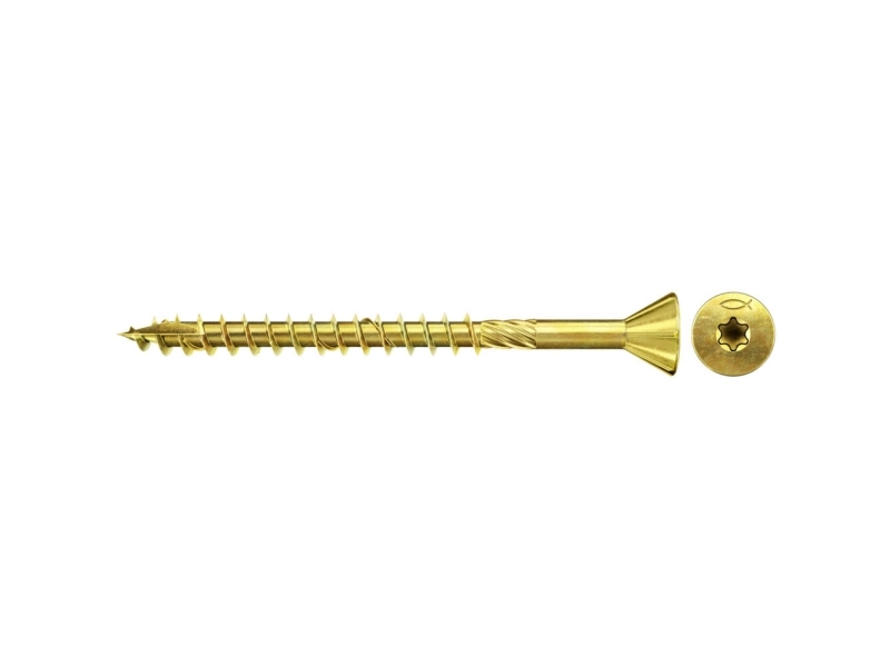 Fischer 660207, Skrue, Zinkbelagt Stål, Fiberbræt, Zink, Delvis Gevind, Forsænket Hoved