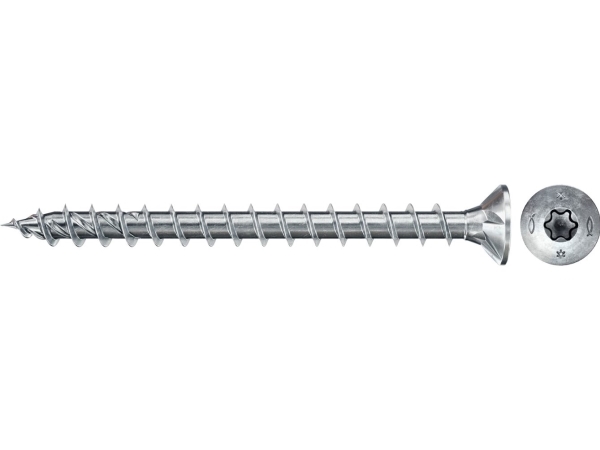 Fischer 562068, Skrue, Galvaniseret Stål, Træ, Fuld Tråd, Forsænket Hoved, Torx