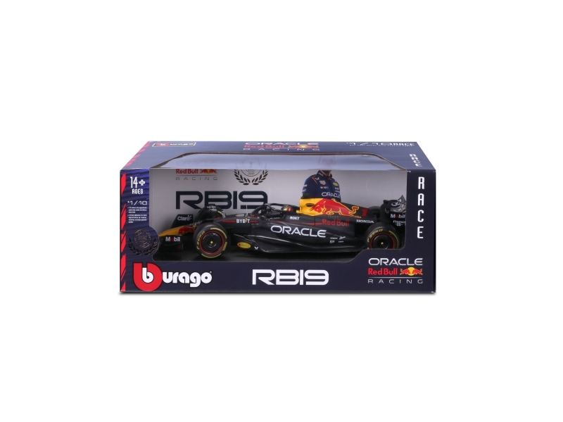 BBURAGO Red Bull Rb19, Sportsbil model, Formonterede, 1:18, RedBull F1 RB19, Ethvert køn, Metal, Plast