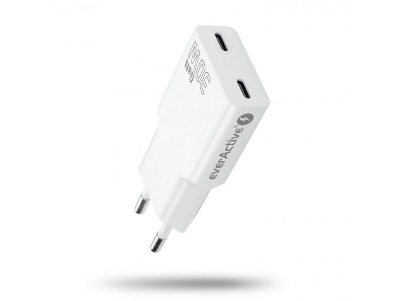 Netzladegerät 2 X Usb-C Quick Charge 4+ 30W Super Slim Weiß
