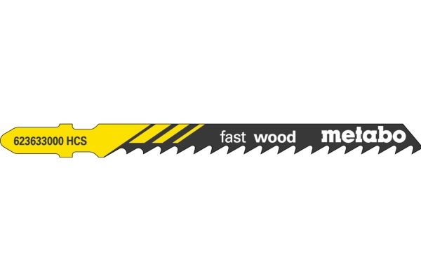 Metabo 623690000, Sticksågsblad, Spånskiva, Hårt träslag, Plywood, Mjuka träslag, Stål med hög kolhalt (HCS), Svart, Vit, Gul, 7,4 cm, 25 styck | Sticksågar | GameStuff