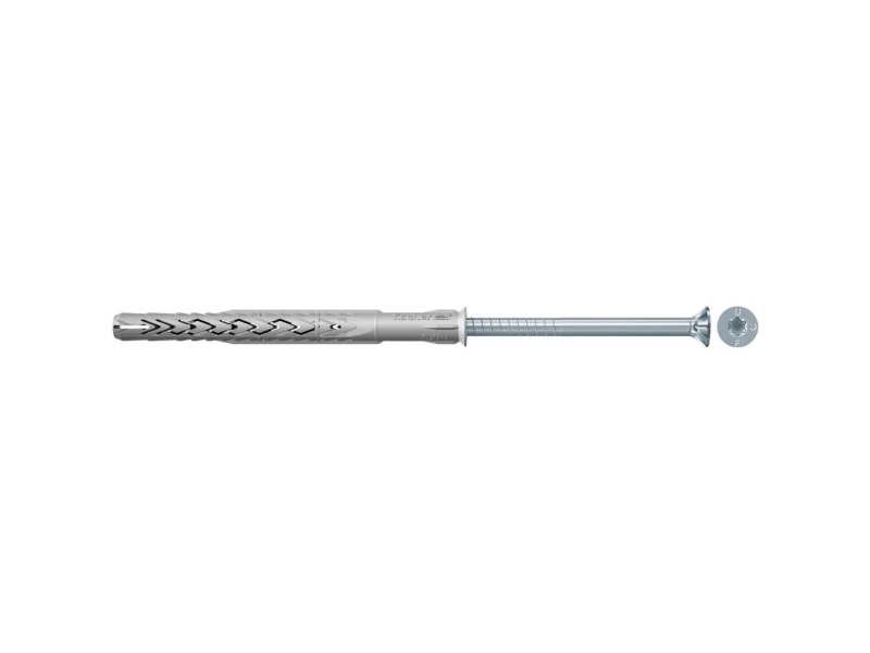 Fischer 522706, Skrue Og Vægstiksæt, Autoklaveret Gasbeton, Mursten, Beton, Gipsblok, Murerarbejde, Plast, Zinkbelagt Stål, Torx, Tx40