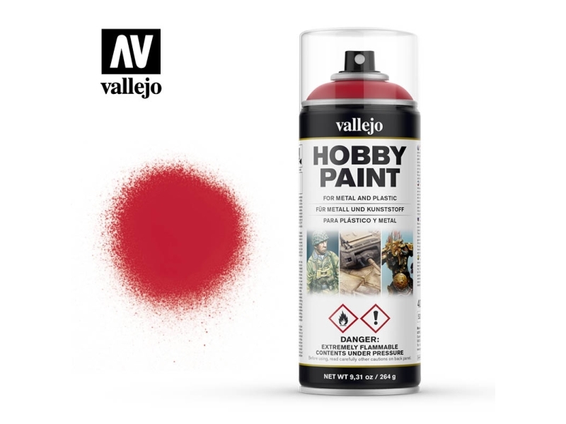 Vallejo 28.023, Röd, Sprayfärg, Vätska, 400 ml, 1 styck | Cement & Murbruk | GameStuff