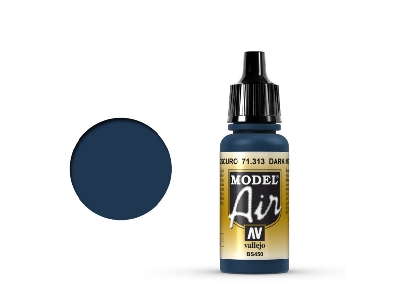 Vallejo Model Air, 17 ml, Marineblå, Mat, Flaske