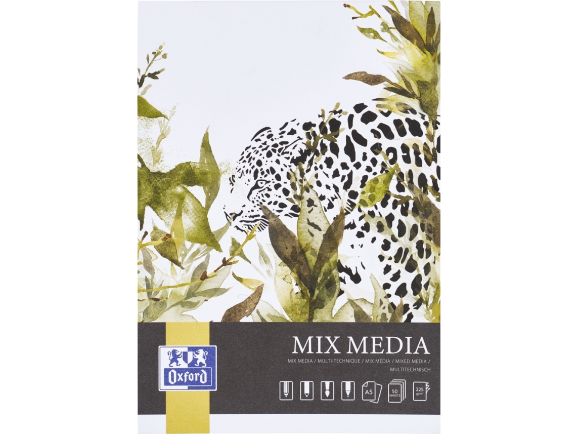 Oxford Mix Media, Block med konstnärspapper, 225 g/m ^, 50 ark | Papper & Emballage - Specialpapper - Design / grafiskt papper | GameStuff