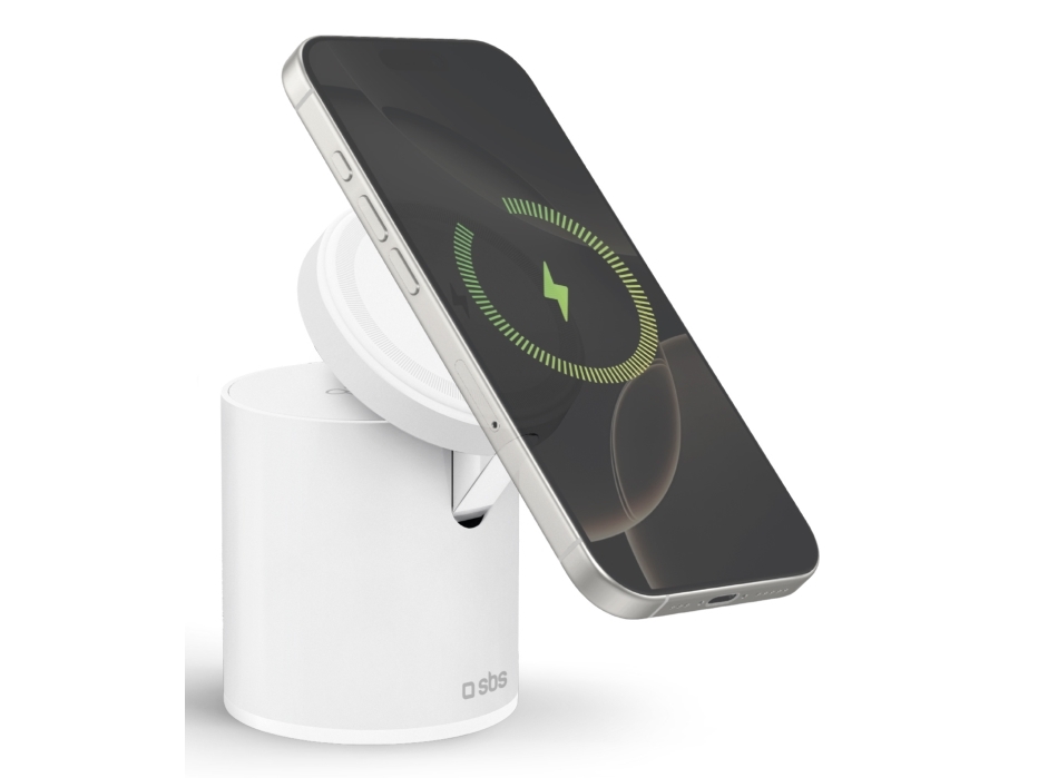 Sbs Tewirmagfold2in1, Drinnen, Usb, Kabelloses Aufladen, Weiß