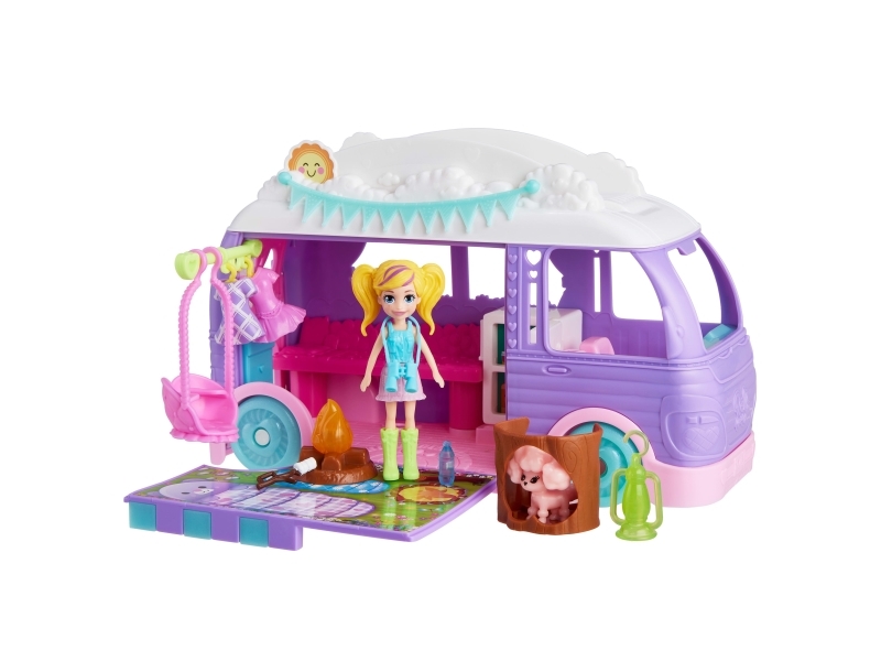 Polly Pocket ? Glamping Camper Van, Action/Eventyr, 4 År, Flerfarvet, Plast