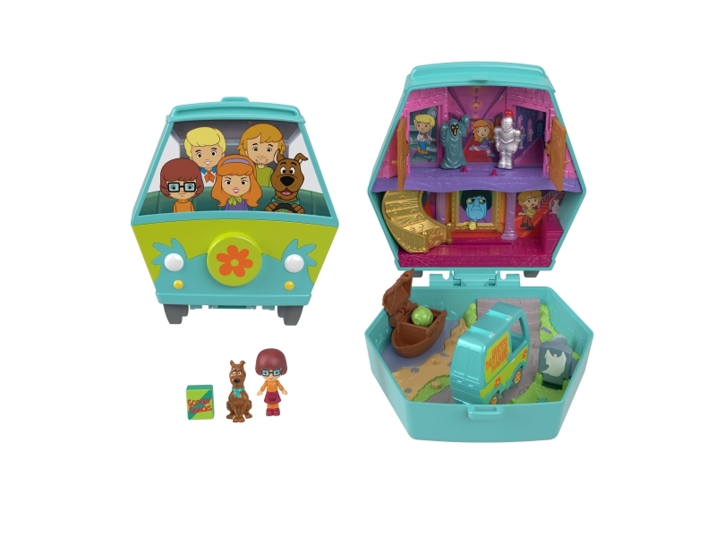 Polly Pocket -mikrodukker og -legesæt, Scooby Doo Partnership-æske med Scooby og Velma, legetøjsbil, Action/Eventyr, 4 År, Flerfarvet, Plast