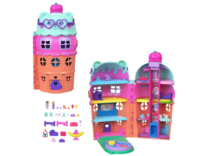 Polly Pocket Gelato House Playset, 4 vuosi/vuosia, Poika/tyttö, 317,5 mm, 400 g, Monivärinen
