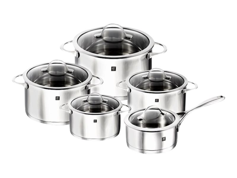 ZWILLING Essence - Madlavningssæt med dække - 5 artikler - sølv