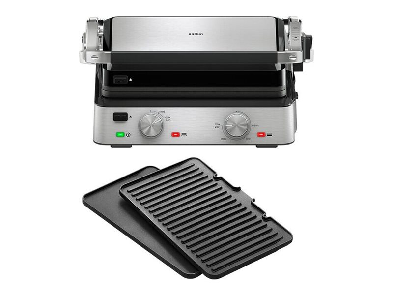 Braun Cg 7020, Schwarz, Edelstahl, Rechteckig, Drehregler, Gitter + Rost, 667 Cm², 290 X 230 Mm