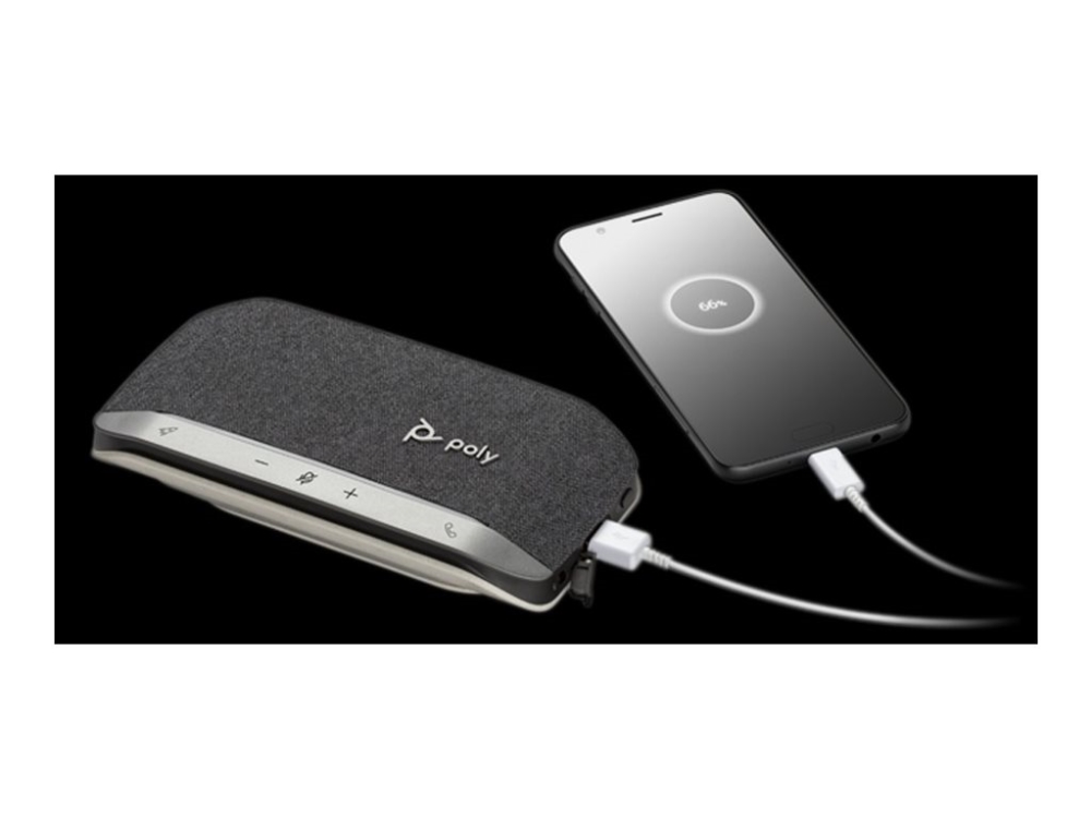 HP Poly Sync 20+ - Smart højttalertelefon - Bluetooth - kablet, trådløs - USB-A - sølv, sort - Certified for Microsoft Teams, Zoom Certified