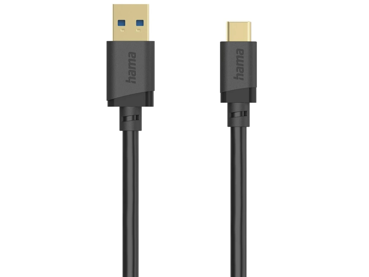 Hama 00202005, 0,75 M, Usb A, Usb C, Usb 3.2 Gen 1 (3.1 Gen 1), 5 Gbit/Sek., Sort