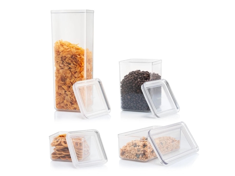 Bodum K12351-10-1, Universal Beholder Sæt, Plast, Transparent, Aftageligt Låg
