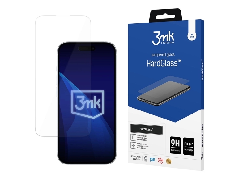 3Mk Hardglass, Apple, Iphone 16 Pro / 17 / 17 Pro, Schlagfest, Kratzresistent, Durchscheinend, 1 Stück(E)