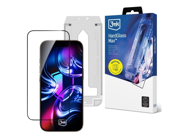 3Mk Hardglass Max, Apple, Iphone 17 Pro Max, Fallbeständig, Kratzresistent, Schlagfest, Schwarz, Transparent, 1 Stück(E)