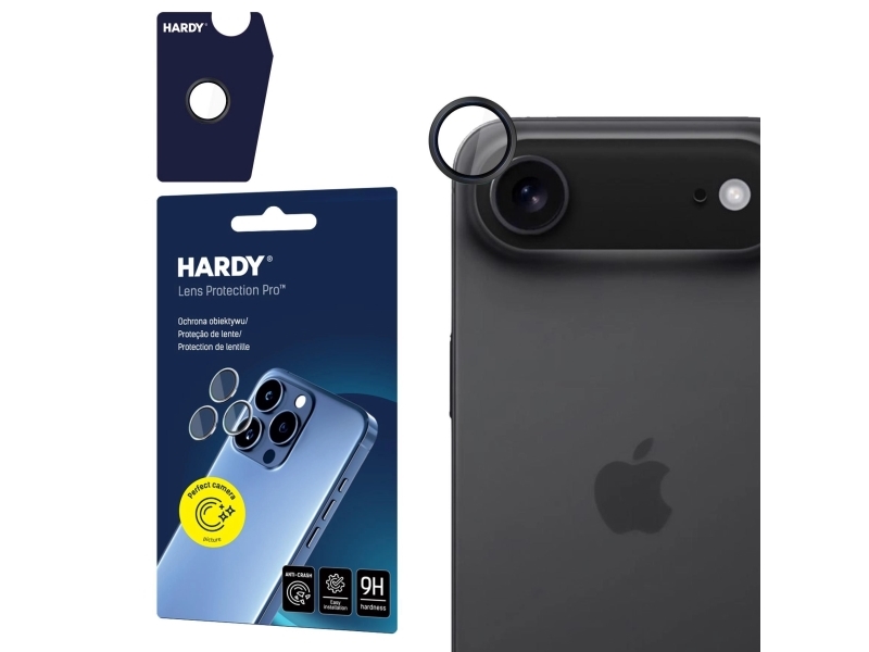 3Mk Hardy Lens Protection Pro, Apple, Iphone Air, Kratzresistent, Splitterfrei, Fallbeständig, Tropfsicher, Transparent, Schwarz, 3 Stück(E)